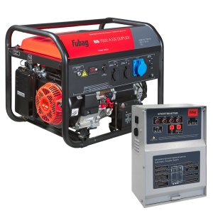 FUBAG Бензиновый генератор с электростартером и коннектором автоматики BS 7500 A ES DUPLEX + Блок автоматики Startmaster BS 11500 D (400V) для трехфазных сетей в ПОДАРОК
