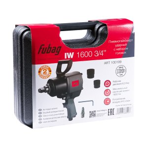 FUBAG Пневмогайковерт ударный IW1600 3/4 дюйма с  набором головок в кейсе в Мурманске фото