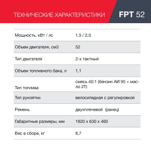 Бензиновый триммер FUBAG FPT 52 в Мурманске фото