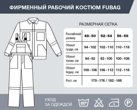 Фирменный рабочий костюм Fubag размер 52-54 рост 170-176 в Мурманске фото