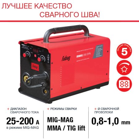 Полуавтомат сварочный FUBAG IRMIG 200 SYN с горелкой 250 А 3 м в комплекте в Мурманске фото