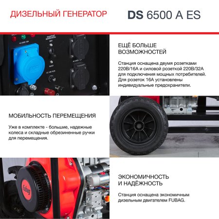 FUBAG Дизельный генератор с электростартером и коннектором автоматики DS 6500 A ES в Мурманске фото
