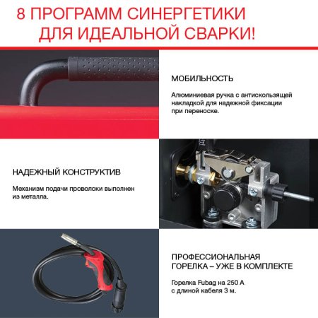 FUBAG Сварочный полуавтомат IRMIG 208 SYN PLUS c горелкой FB 250 3m в Мурманске фото
